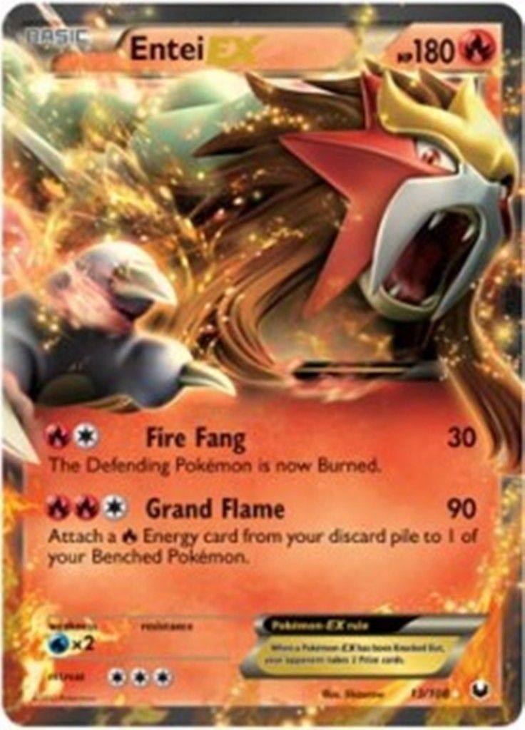 Entei EX 13 108 Dark Explorers Pokemon Card RARE Holo Mint