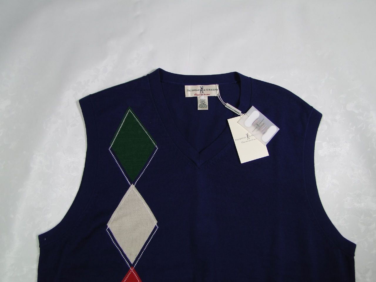 Fairway Greene Golf Sweater Vest Mens Large L Argyle