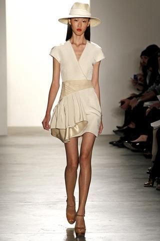 Erin Fetherston Beige Silk Cotton Ruched Waist Dress 4