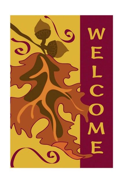 Leaves Welcome Fall Autumn Garden Flag Mini Flags