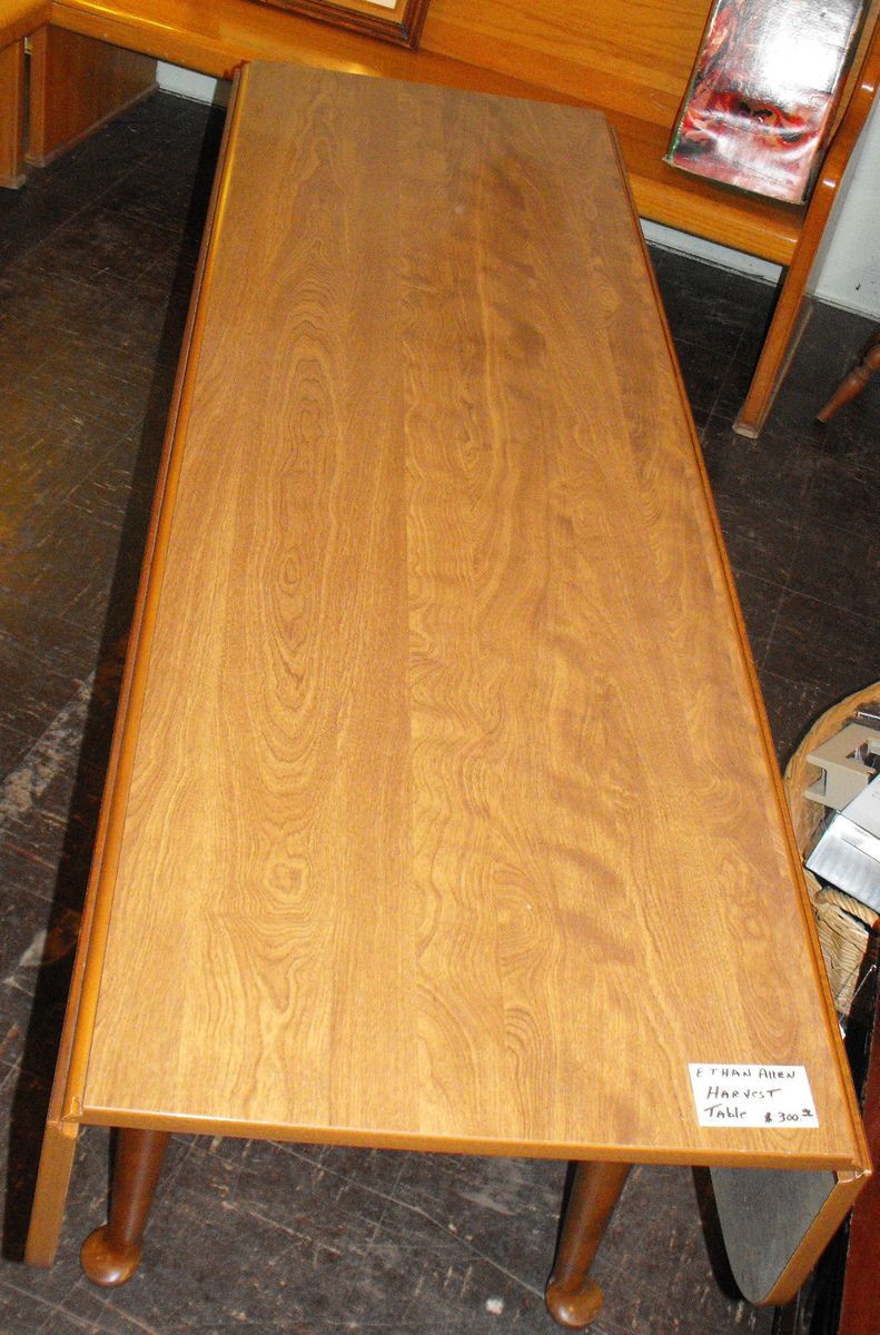 ETHAN ALLEN 66 LONG HARVEST TABLE SOFA TABLE DROP LEAF HEIRLOOM