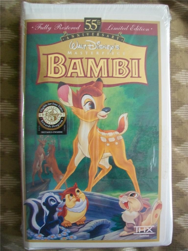 Walt Disney Bambi 55th Anniversary Limited Edition Video SEALED Free