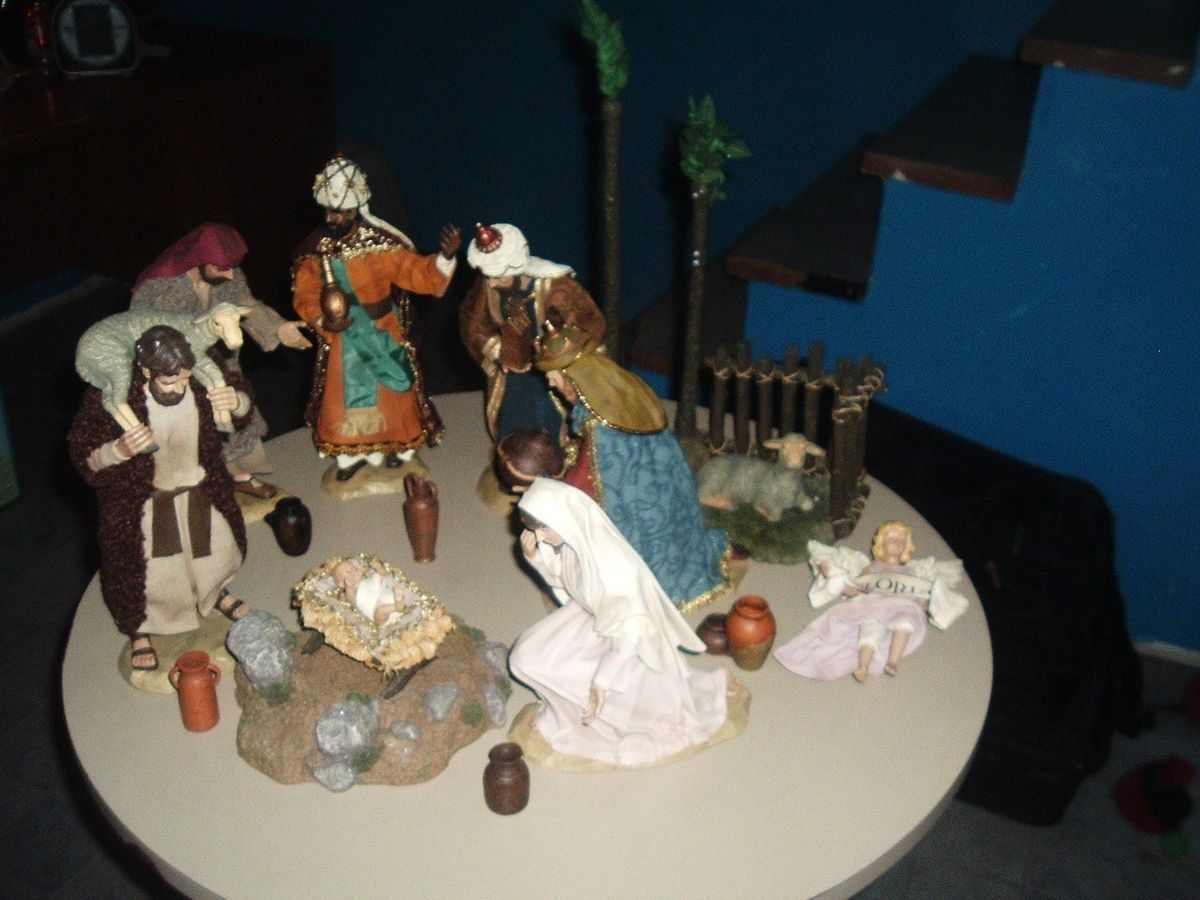 Kirkland Signature Nativity Set Hand Painted Fabric Mache