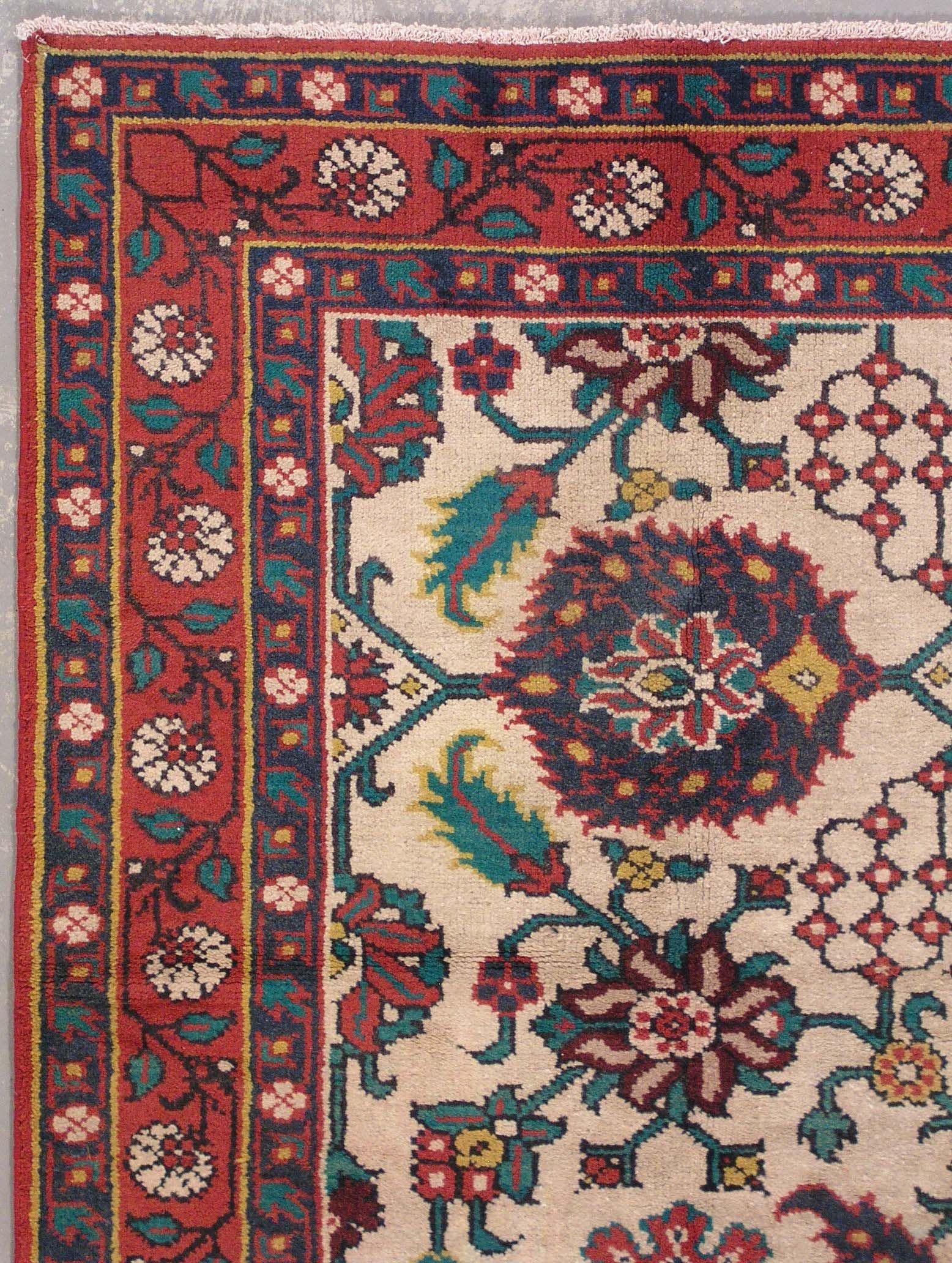 7x9 Antique Indian Oriental Wool Area Rug Carpet