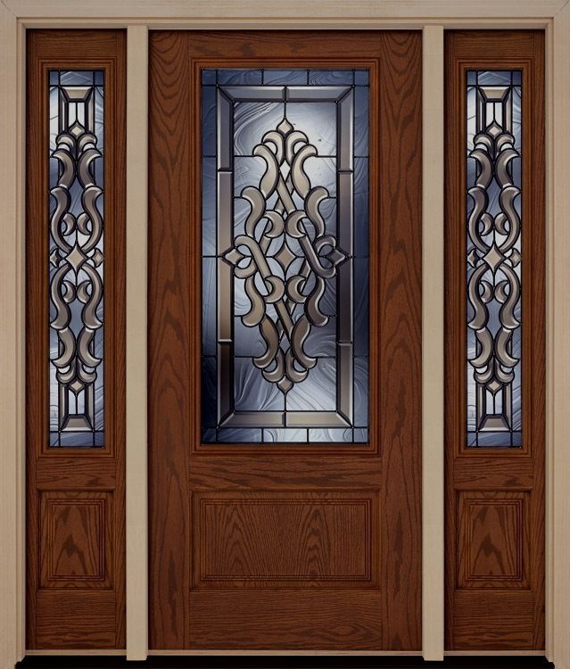 Fiberglass Exterior Sleek Entry Door 12 or 14 inch Sidelites Brand