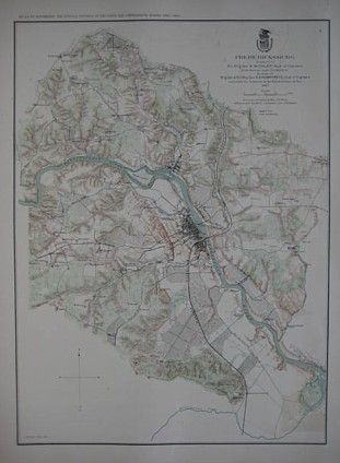 Civil War Survey Map Fredericksburg Falmouth Virginia