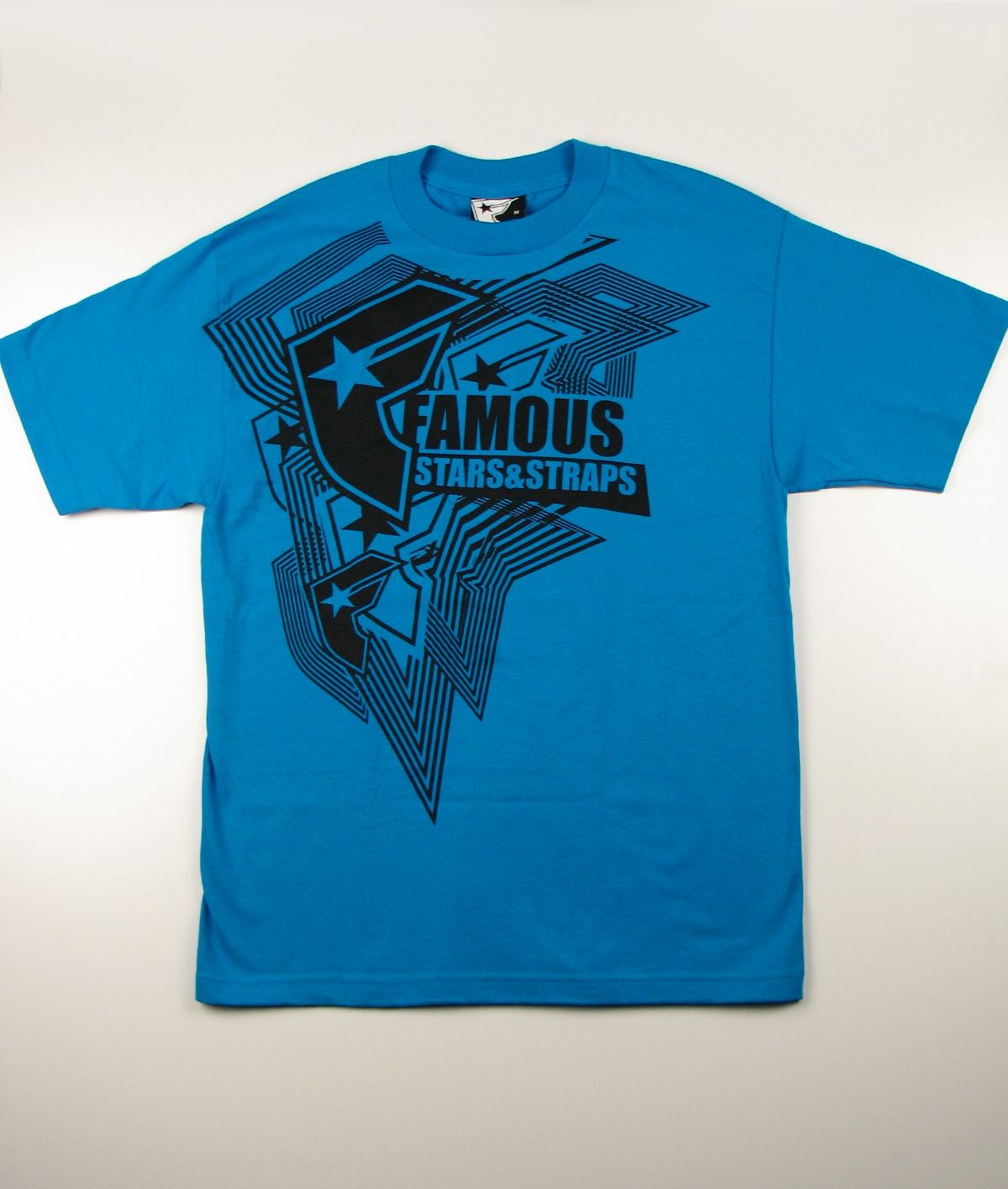 FAMOUS Stars & Straps BUYAKA Turquoise Blue Mens Graphic T Shirt Tee