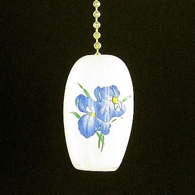 Blue Iris Porcelein Fan Light Pulls Ceiling Fan Pull