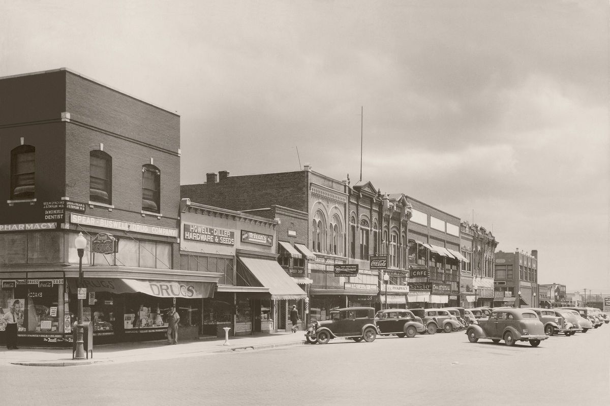 1940s Fairbury Nebraska NE Downtown Square Large Photo