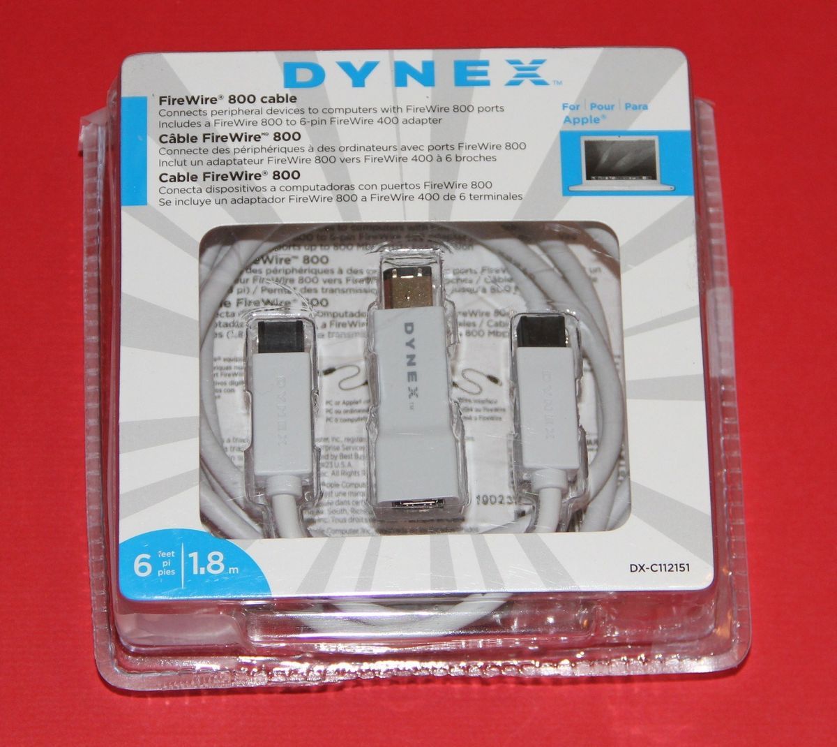 DYNEX FIREWIRE 800 TO 6 PIN FIREWIRE 400 ADAPTER