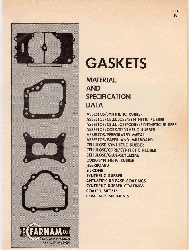 Farnam Asbestos Kaobestos Gaskets Packing Military