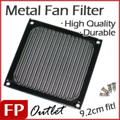  Filter Dust Guard 9 2cm 92mm Black PC Case Fan w Screws X4