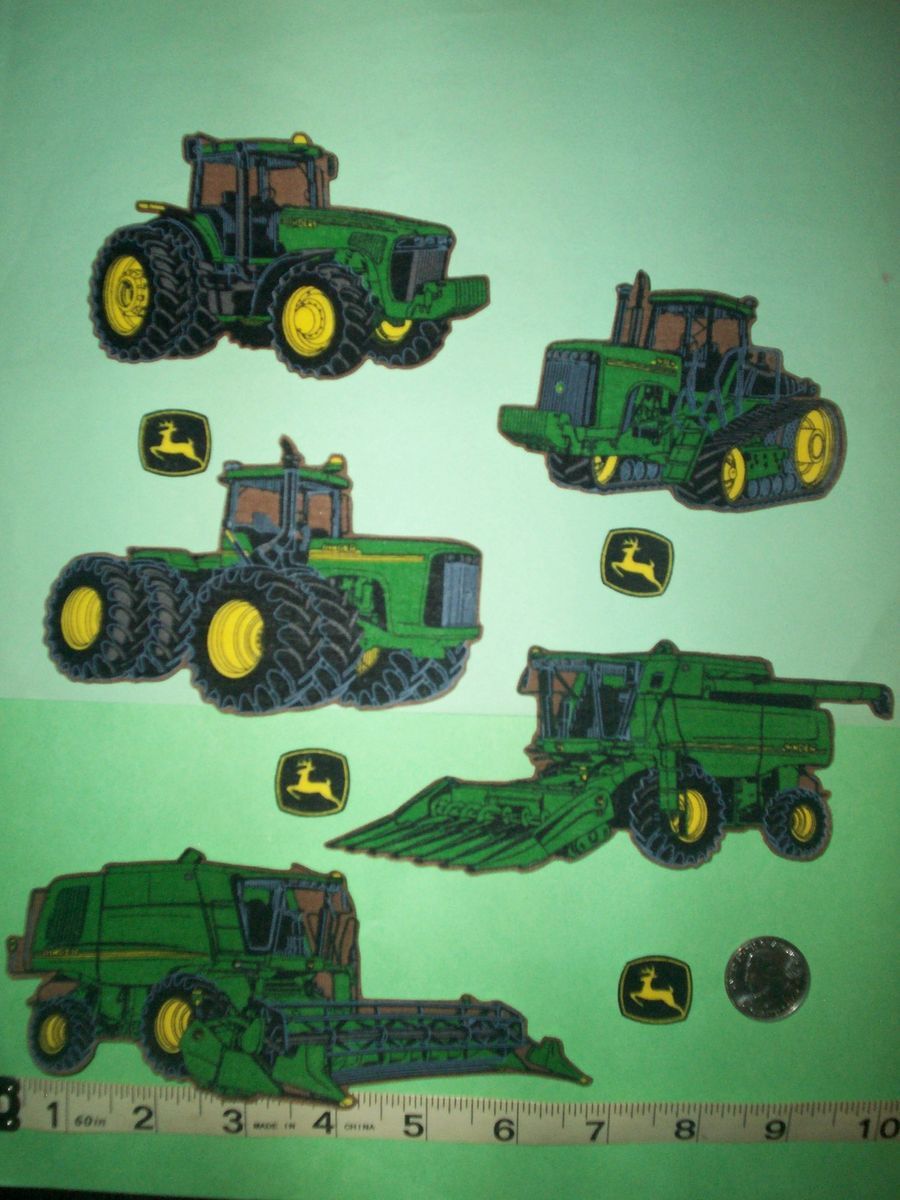 NEAT JOHN DEERE TRACTORS FARM TRACTOR Iron on Fabric Appliques Iron