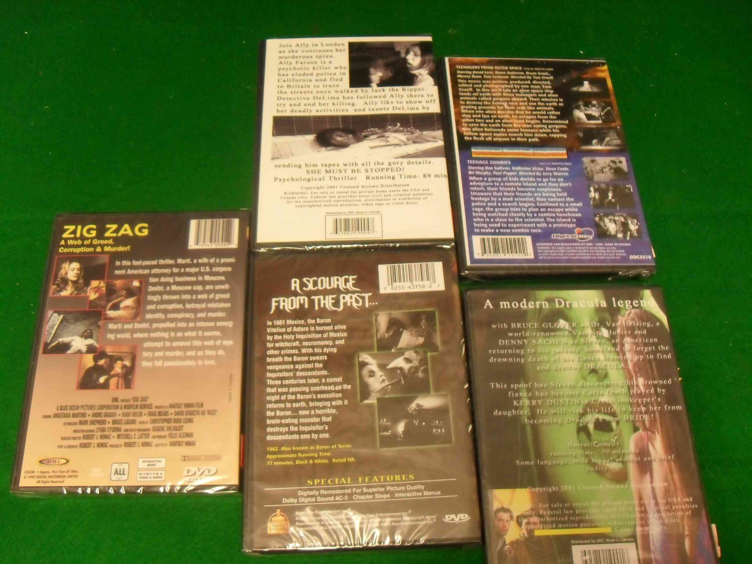 DVD Lot of Scarey Movies Zombie Dracula Zig Zag More