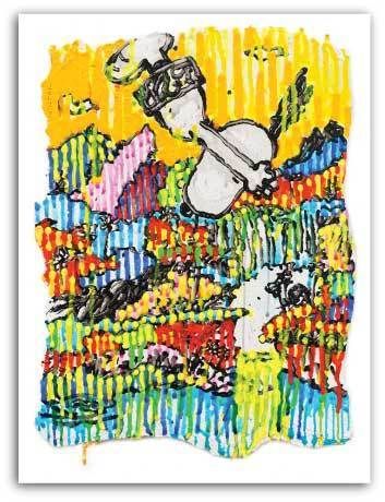 Tom Everhart Super Fly Winter Printers Proof Mixed Media Giclee