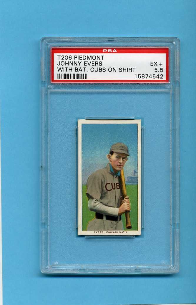 1909 T206 Evers CUBS shirt PSA EX+ 5.5 Piedmont