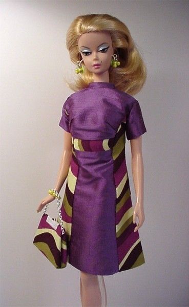 Handmade Dress For Silkstone Fashion Model Barbie (eggplant )