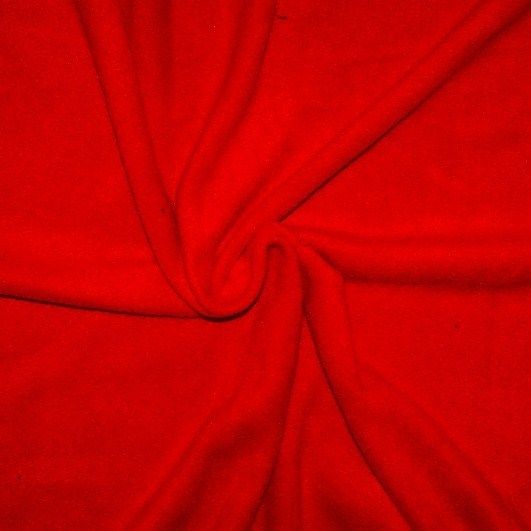 Solid Red Polar Fleece Fabric by The Yard