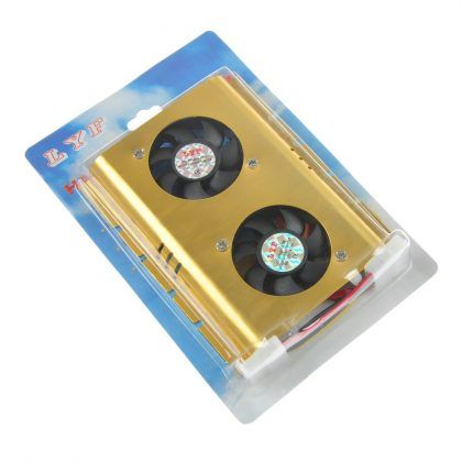  Plastic Alloy HDD 3 5inch Hard Disk Exhaust Cooler 2 Fan Golden