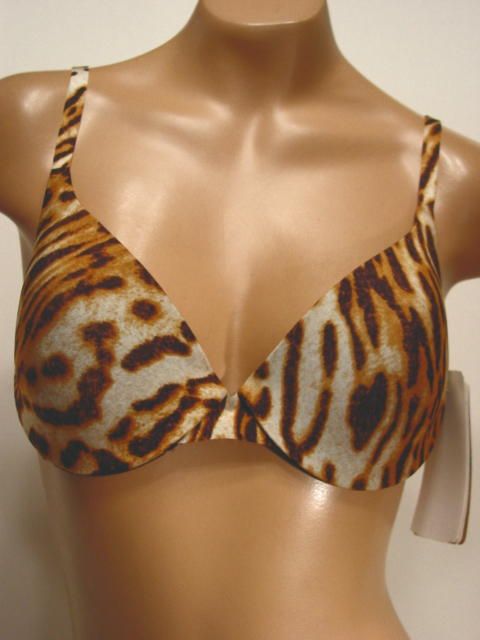 Felina Contour Seamless T Shirt Demi Bra 34B TIGER Underwire Bra of