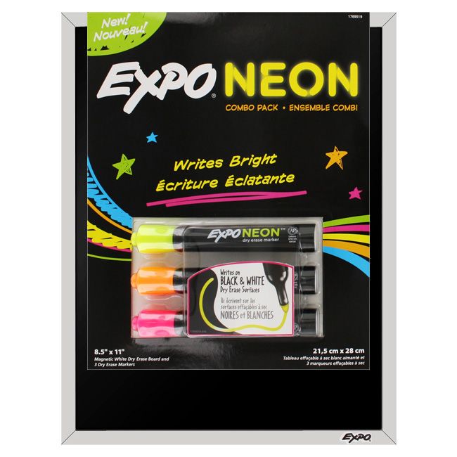 Expo Aluminum Framed 8 5 in x 11 in Black Dry Erase Board with Neon