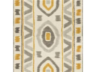 kravet THOM FILICIA LINEN FABRIC IKAT GRAYS/YELLOW SEEN EVERYWHERE