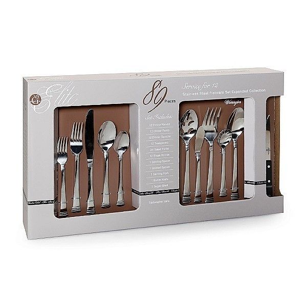 Gibson Elite Warrington 89pc Flatware Set