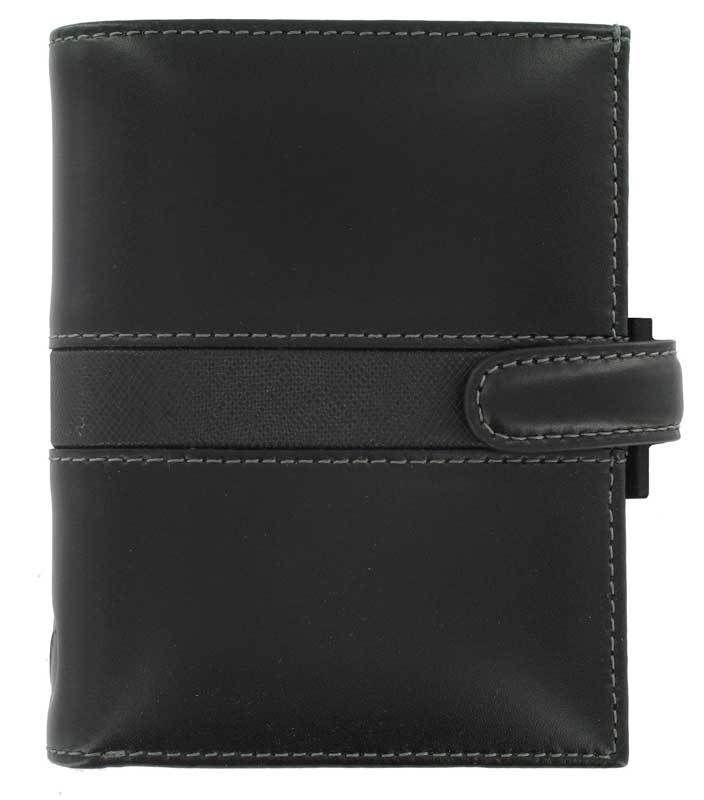 FILOFAX PIAZZA POCKET LEATHER ORGANIZER DAY PLANNER AGENDA DIARY BLACK