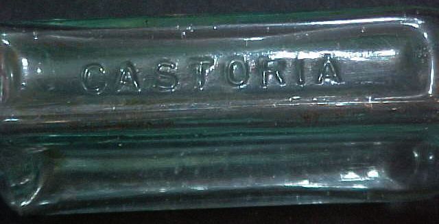 Vintage Charles P Fletchers Castoria Cork Style Antique Glass Bottle