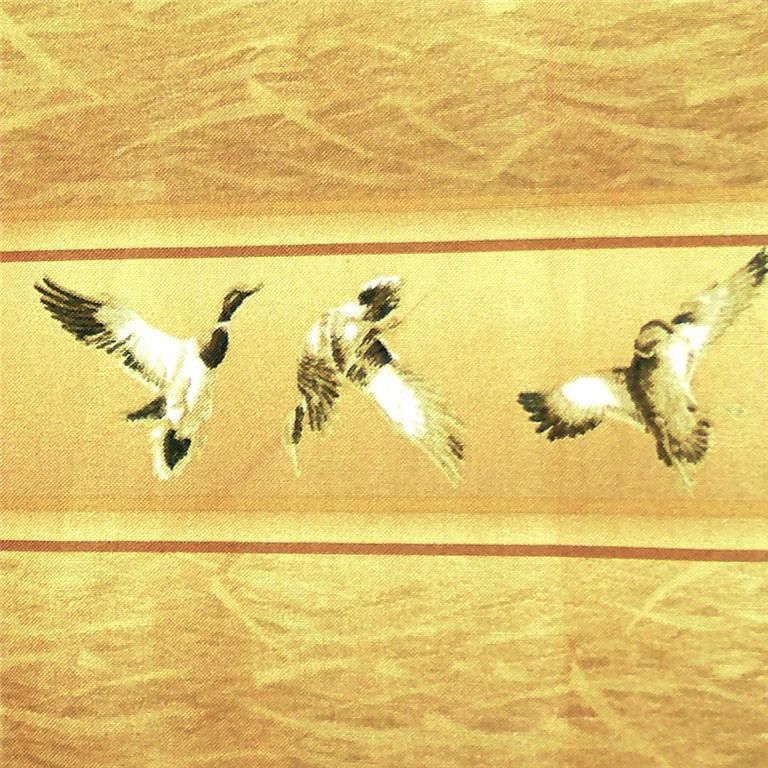 Yards Wilmington Cotton Fabric, Ducks in Flight, Gold Striped