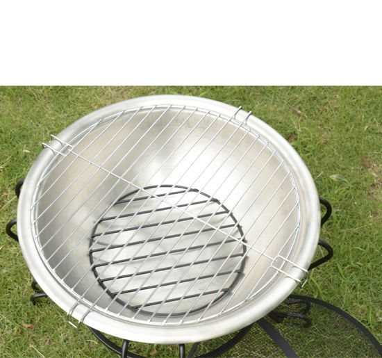  Mini Fire Pit Stainless Steel Stove BBQ Grill Fireplace Round