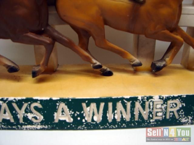 RARE Vintage Falls City Beer Always A Winner Race Horse Chalkware Bar