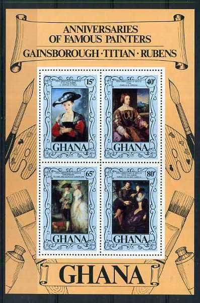 paintings rubens s s mnh ghana mint never hinged souvenir sheet