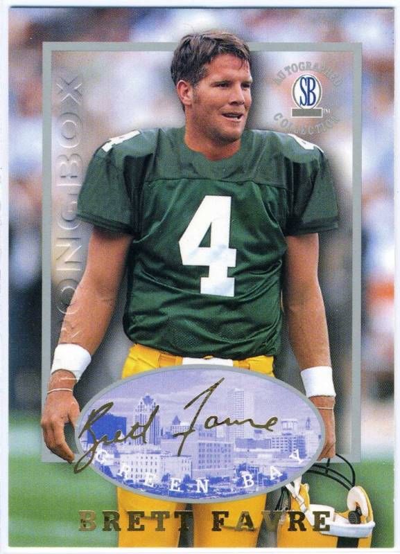 Brett Favre 1997 Score Board Strongbox 2 Auto Card