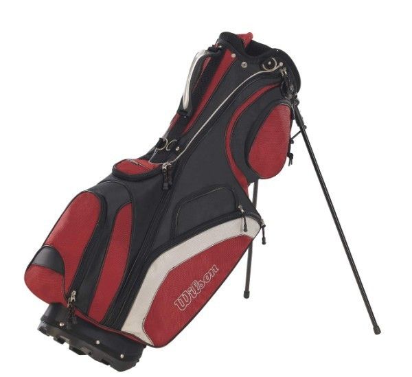 wick wilson golf alpine carry stand golf bag black red