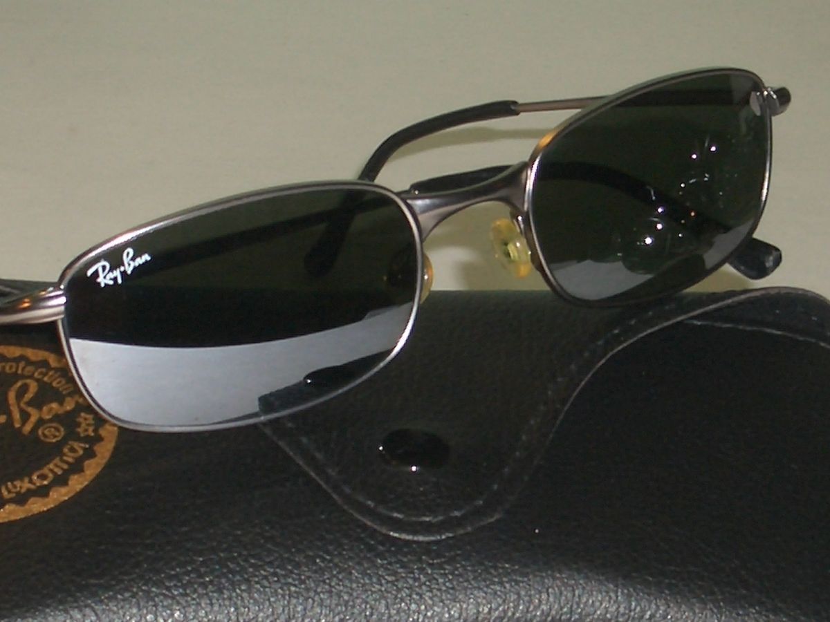  BAN RB3162 SLEEK G15 FLIGHT MIRROR CHROME RECTANGULARs FLEX SUNGLASSES