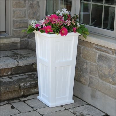 Mayne Inc Cape Cod Square Tall Planter Black 4843 B