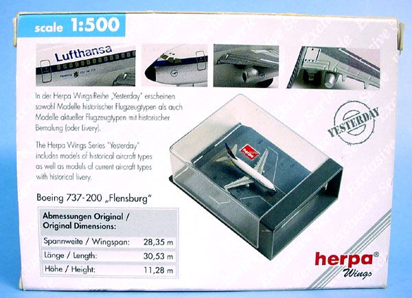 Herpa Lufthansa Exclusive B737 200 Flensburg 515931 D A