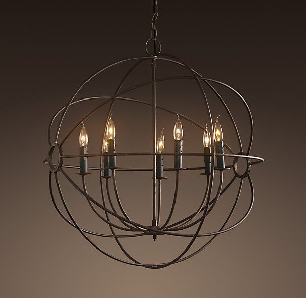 New Restoration Hardware Foucaults Iron Orb Chandelier Medium