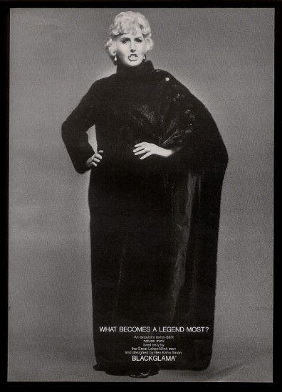 1970 Barbara Stanwyck photo Blackglama mink coat fur fashion vintage