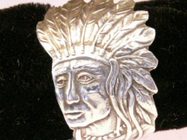 Fessenden Indian Chief Sterling Spoon Ring Sz 7 10