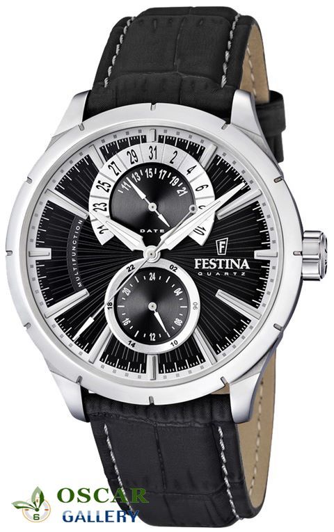 Festina Retro F16573 3 Leather Band Mens Watch New 2 Years Warranty