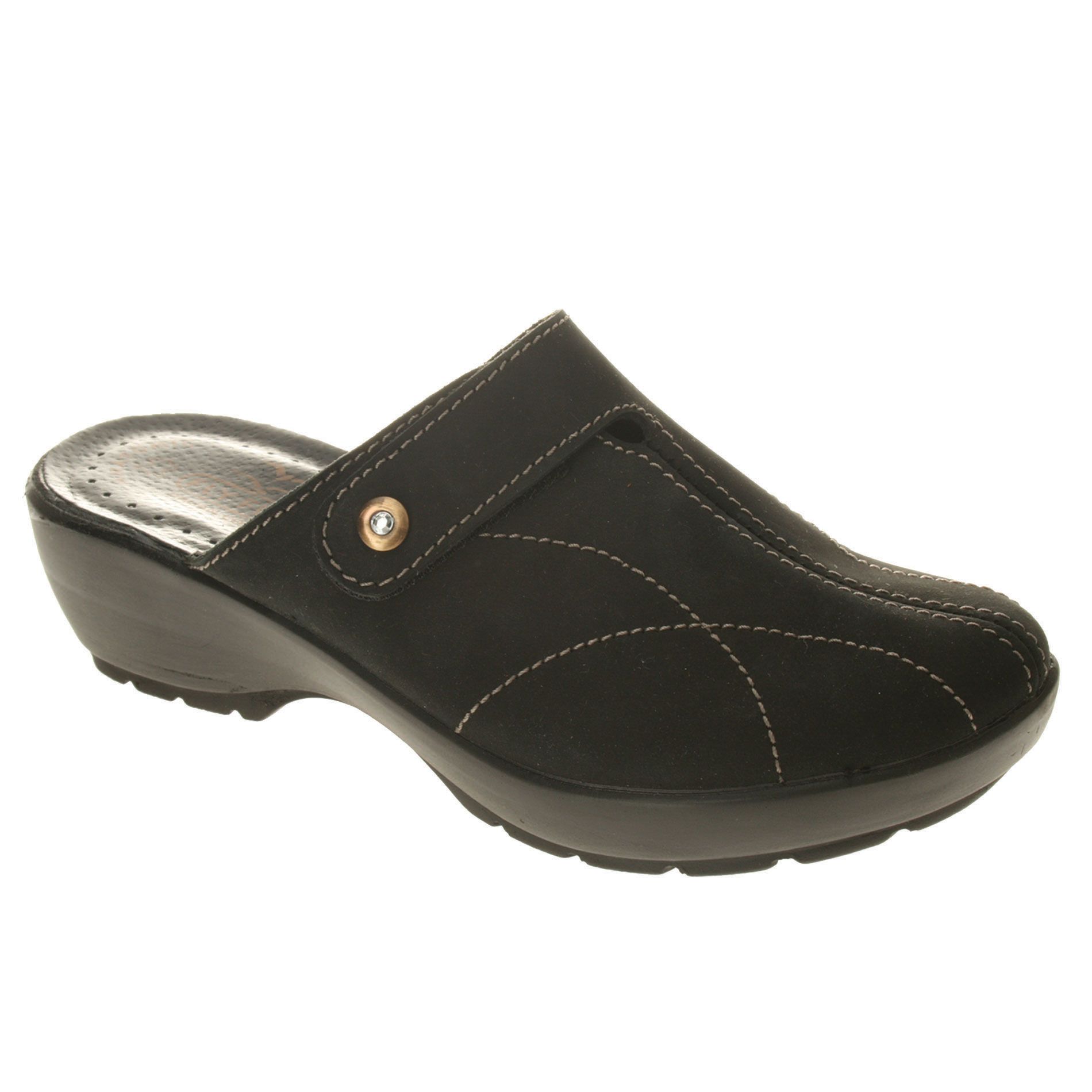 Fly Flot Capri Comfort Clogs Nubuck Leather Womens Shoes All Sizes