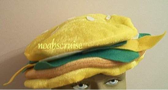 hamburger hat food costume accessory prop adult child buns cheese