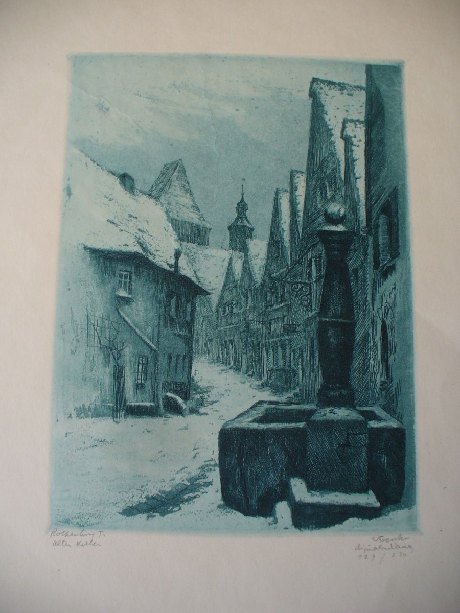  Cellar Alter Keller Original Etching by Willi Foerster 129 230