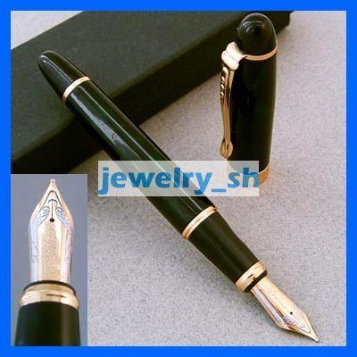 Fountain Pen JINHAO M 18KGP Gold Green Black J030