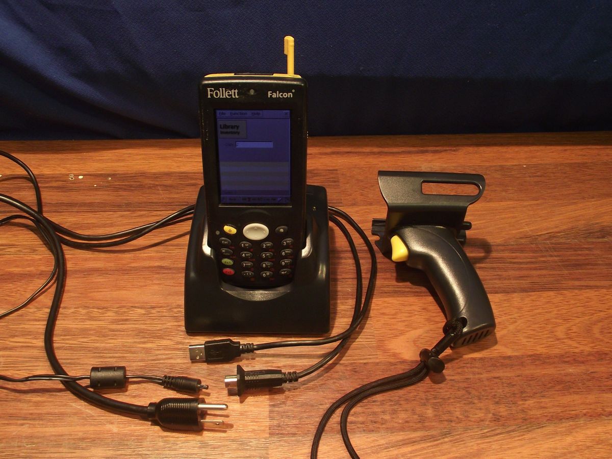 Follett Falcon 4220 PSC Inc Barcode Scanner with Dock