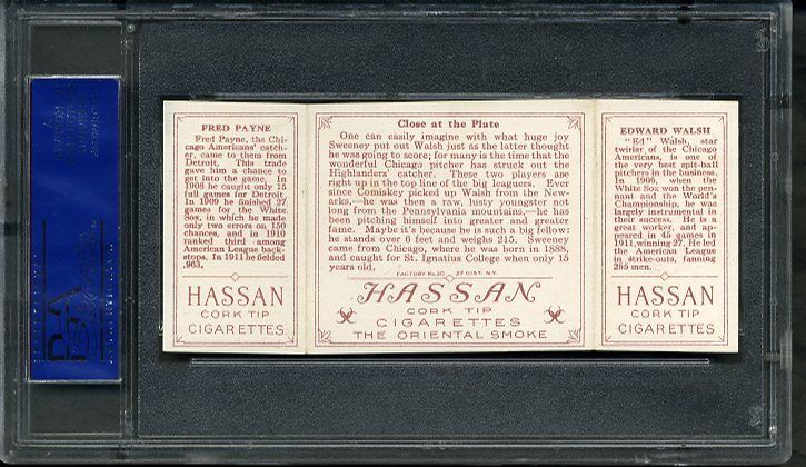 T202 1912 Hassan Triplefolders Ed Walsh Fred Payne Chicago White Sox