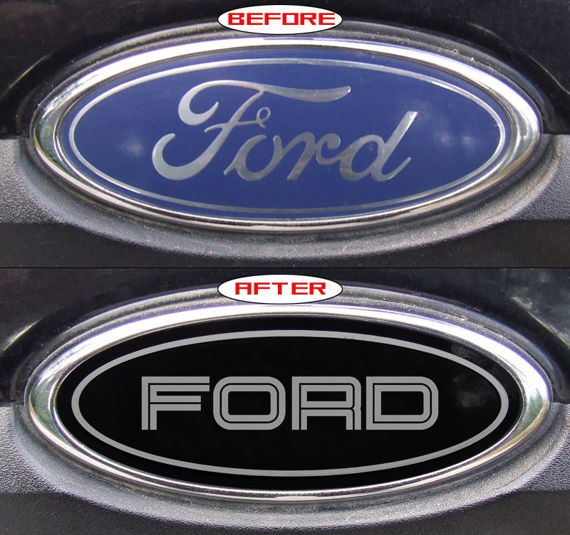 THIN LINE FORD EXPLORER SPORT TRAC BLACK EMBLEM OVERLAY STICKERS