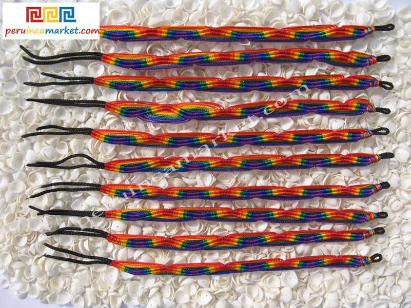  LESBIAN GAY PRIDE 6 COLOR FRIENDSHIP BRACELETS MACRAME WHOLESALE LOT